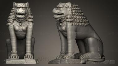 Figurines lions tigers sphinxes (STKL_0043) 3D model for CNC machine